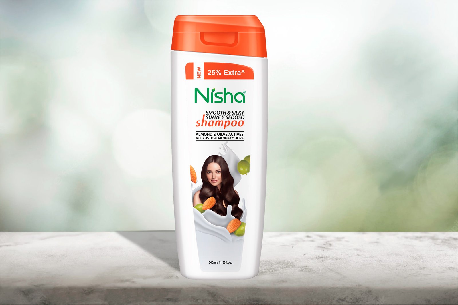 Champú de almendras y oliva Nisha 420 ml